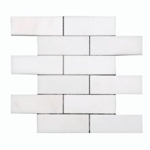 26SW09 MARBLE MOSAIC PURE WHITE SUBWAY 2x6 POLISHED (DNR)  .