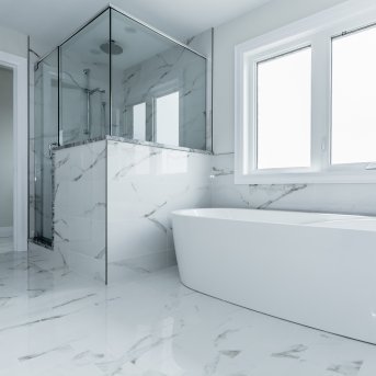 Luxury Ensuite Bath with Marble Tile
