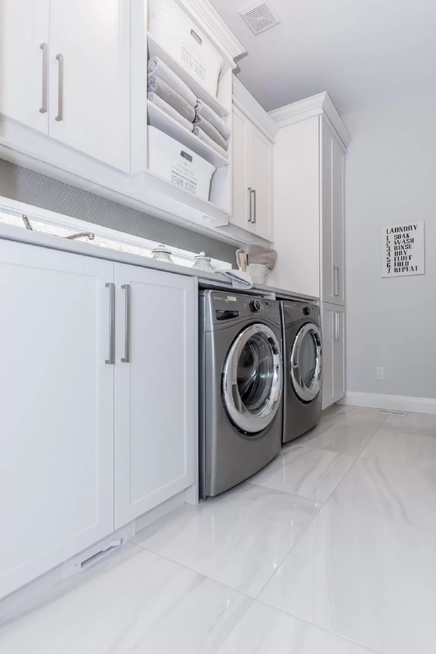 Contemporary Laundry Room Backsplash