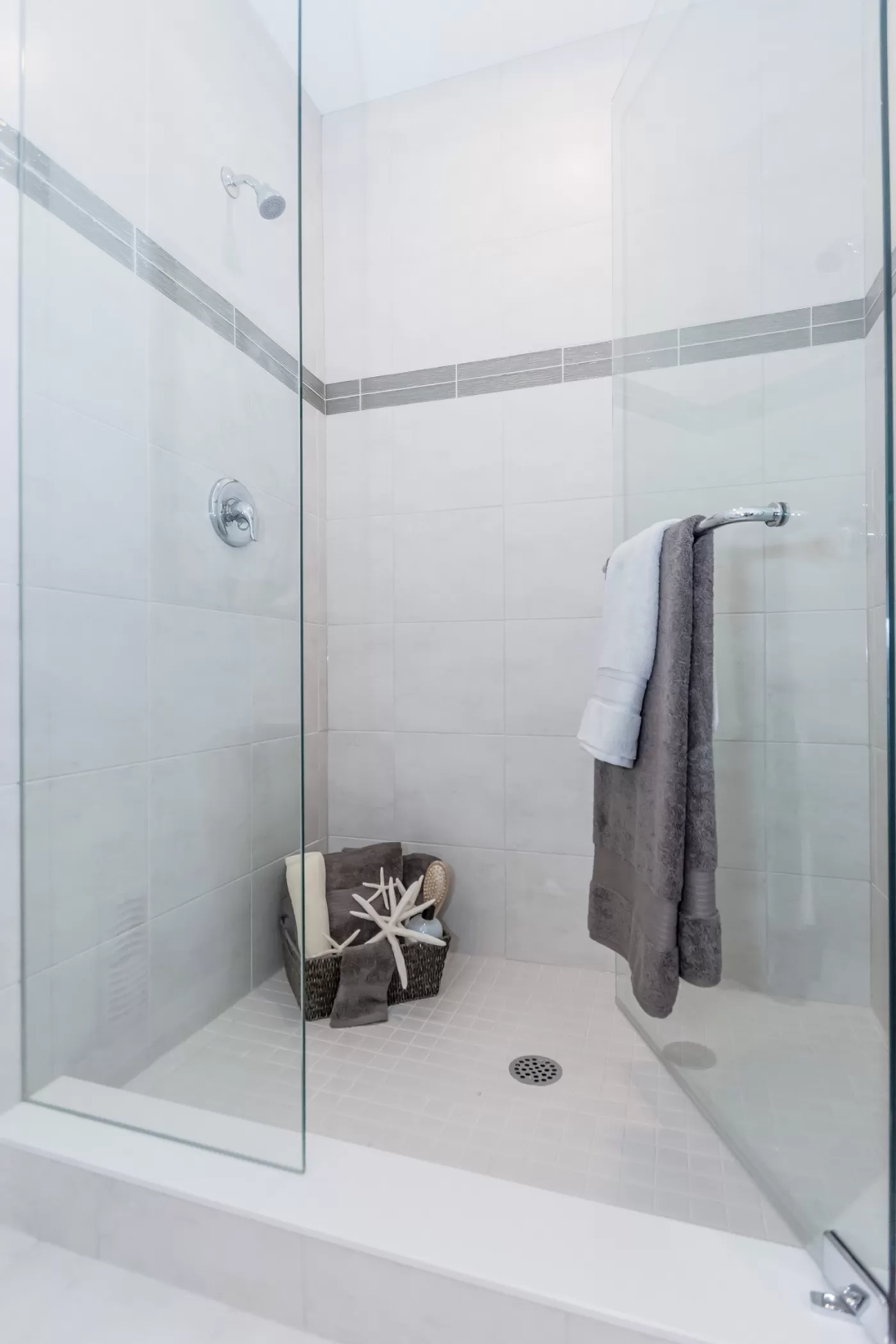 Bathroom Shower with Accent Strip