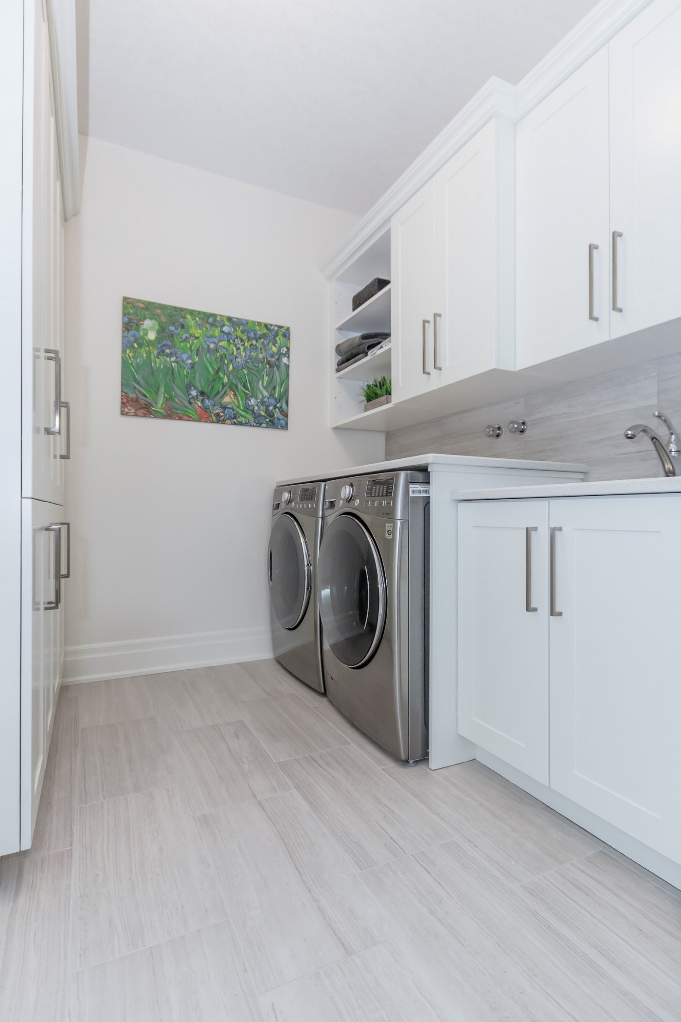 Laundry Room Floor and Backsplash