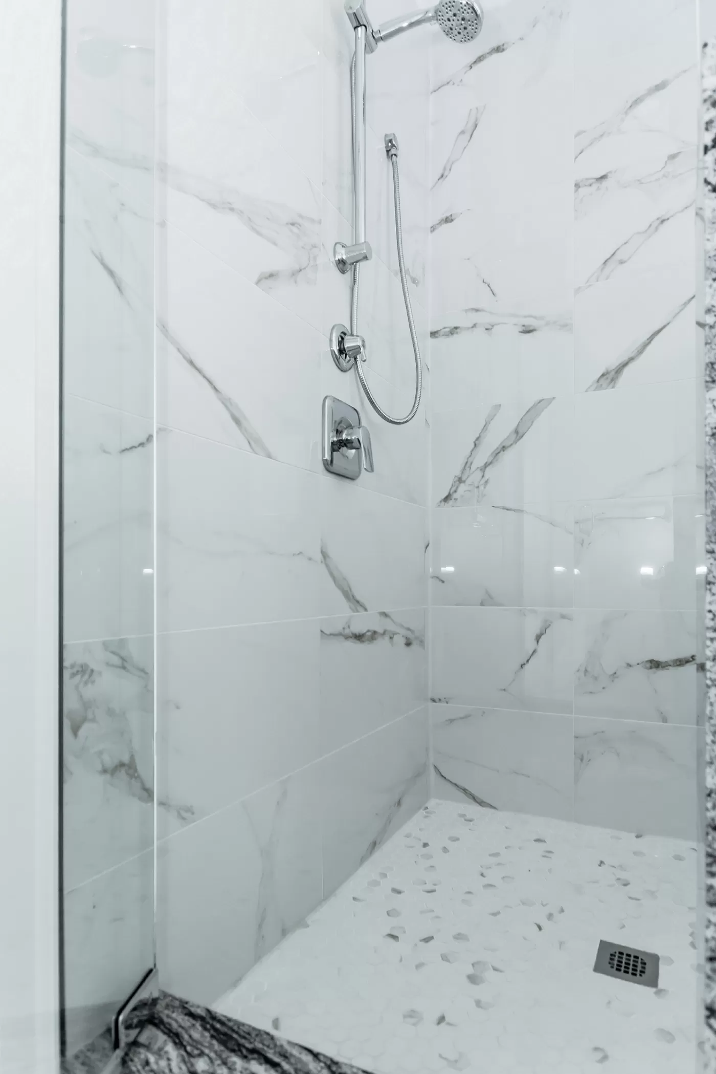 Marbled Tile Shower
