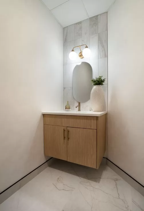 Fluted Marble Law Office Bathroom