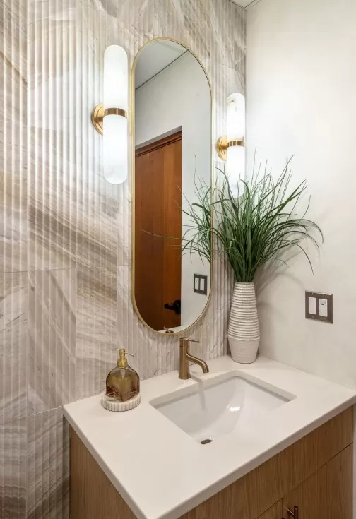 Concave Marble Backsplash