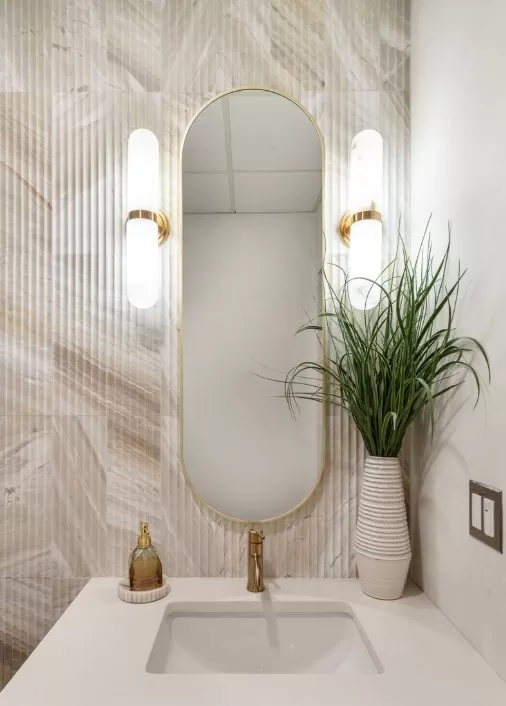 Concave Marble Backsplash