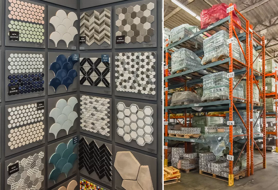 Large selection of tile in stock