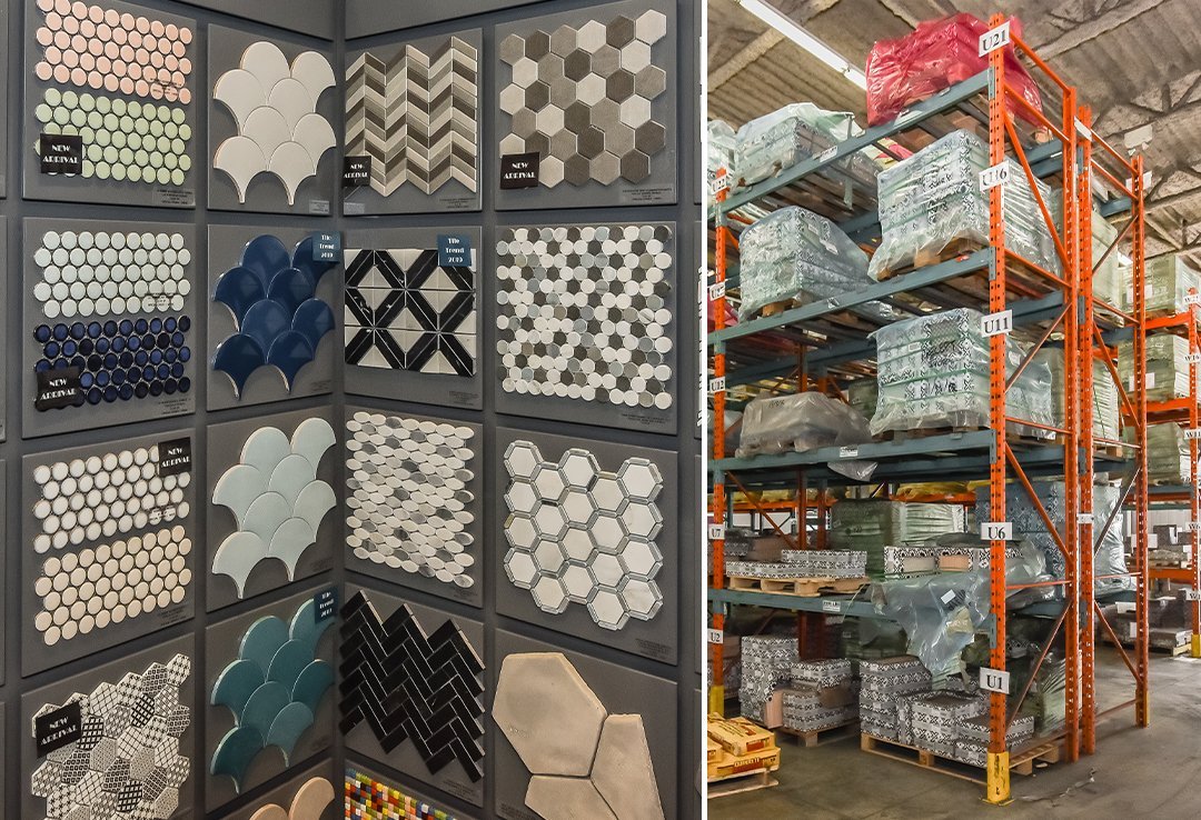 Large selection of tile in stock