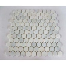 32STM002 POLISHED ICY WHITE 1" HEXAGON 12x12  32STM002