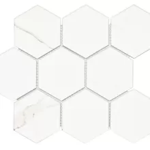 CALACATTA 4" HEXAGON PORCELAIN 4x4 MATTE  PMFQ82223