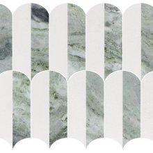 COASTLINE 2 TONE MARBLE MOSAIC EMERALD 12x12 HONED W/POLISHED ACCENTS  111600