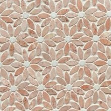 TS MARBLE DAISY FLOWER PINK 11.1x11.1  .