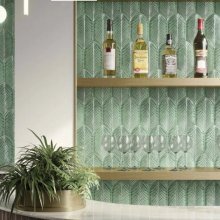 CALATHEA INDUSTRIAL DARK GREEN 4x8 GLOSSY WALL TILE ACQ CAL DGN G
