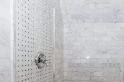 Marble Shower Tile With Inlay Feature