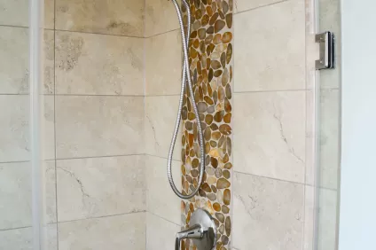 Bathroom Shower with Accent Strip