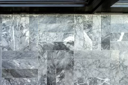 Marble Aqua Intenso 3x12 Laid In Gorgeous Pattern