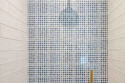 Memoria Blue Pattern Shower Feature Wall