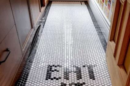 Custom Hexagon Mosaic Install