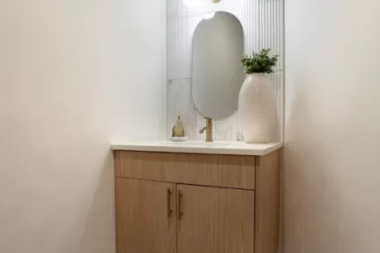 Fluted Marble Law Office Bathroom