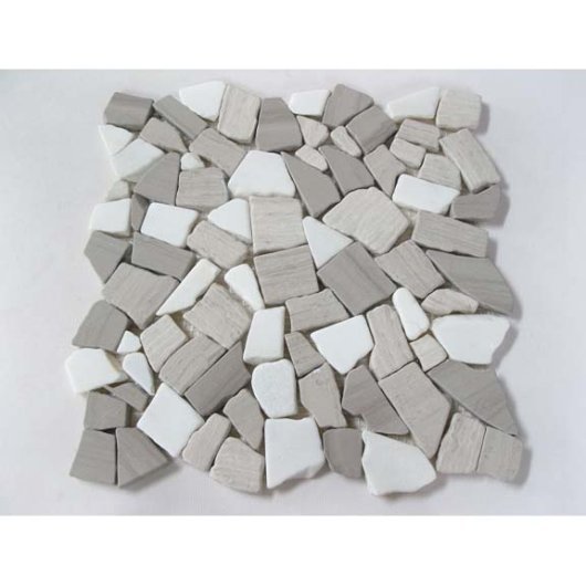 27STM010 ICY WHITE, BONE GRAY, ESCARP. 11.4x11.4 PEBBLES  .