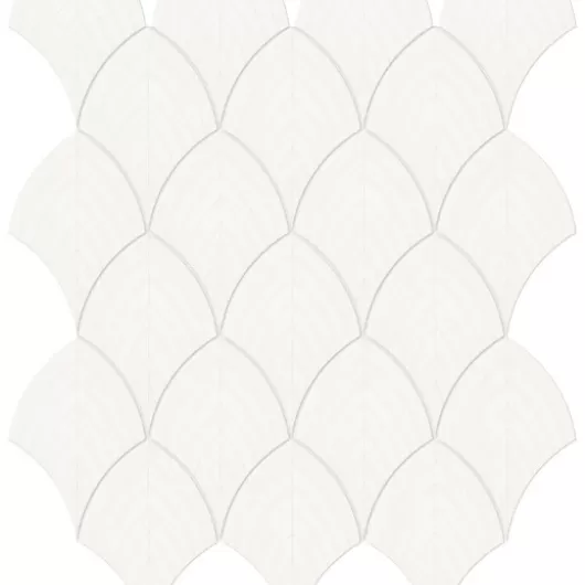 SOHO SCALLOP CANVAS WHITE 12x12 GLOSSY MOSAIC  4501-0512-0