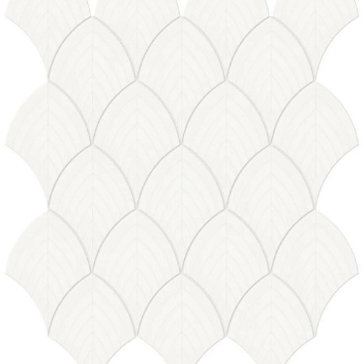 SOHO SCALLOP CANVAS WHITE 12x12 GLOSSY MOSAIC  4501-0512-0