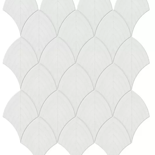 SOHO SCALLOP VINTAGE GREY 12x12 GLOSSY MOSAIC  4501-0513-0