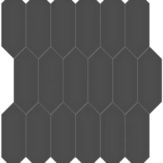 SOHO PICKET RETRO BLACK 2x5 GLOSSY MOSAIC  4501-0486-0