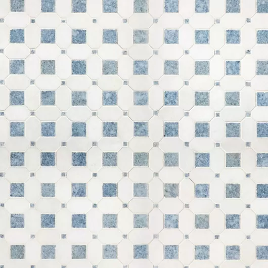 TP MARBLE SQUARE DOT THASSOS AZUL 12x12 MACAUBA  .