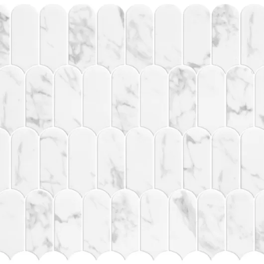 MURANO STATUARIO 1x3 FEATHER MOSAIC .