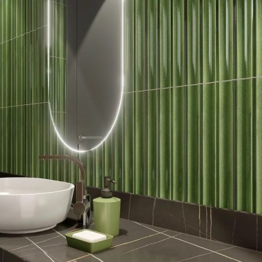 JAZZ GREEN 7x16 GLOSSY WALL TILE NATJA071603K