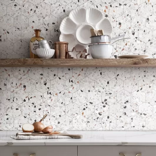 ALLEGRO TERRAZZO CEMENTO 3x3 HEXAGON MOSAIC 330303