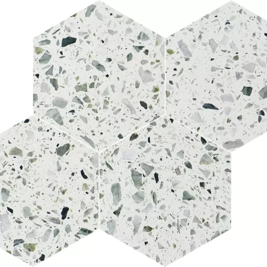 ALLEGRO TERRAZZO MENTA 6x6 HEXAGON MOSAIC 660202