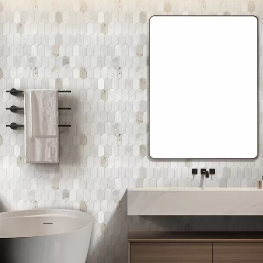 COASTLINE MARBLE MOSAIC VALENTINO BIANCO 12x12 HONED  111200