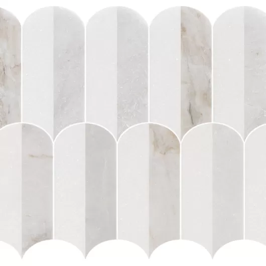 COASTLINE 2 TONE MARBLE MOSAIC ICE 12x12 HONED W/POLISHED ACCENTS  111500