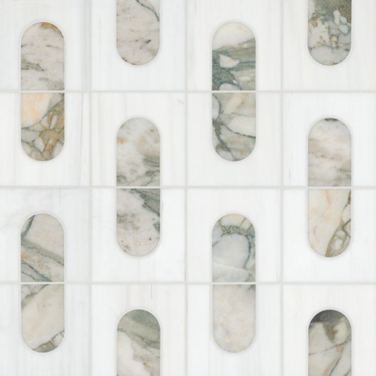 BIANCO DOLOMITE MODERNO .x. POLISHED MARBLE MOSAIC SMOT-BIANDOL-MODP