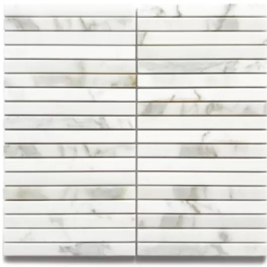 NATURAL STONE CALACATTA GOLD PENCIL 0.75x6.5 HONED MOSAIC .