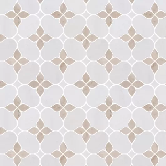 MARBLE QUATTRO BLOSSOM CRÈME .x. HONED MOSAIC  959011