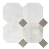 VALENTINO BIANCO OCTAGON W/ LATTE DOT 6"x. MOSAIC 455300