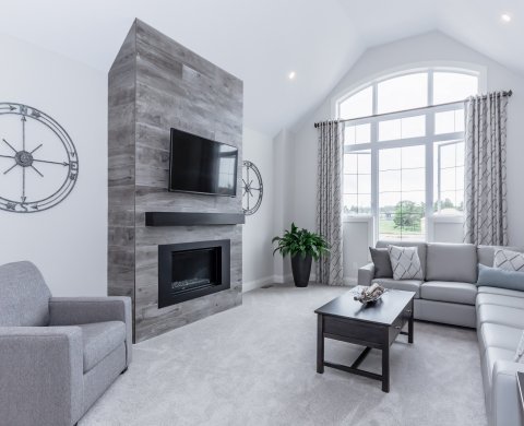 Cozy Living Area with Tiled Fireplace